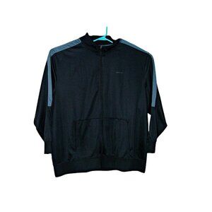 Reebok Mens Activewear Track Jacket Black Long Sleeve Pockets Full Zip Size 3XL